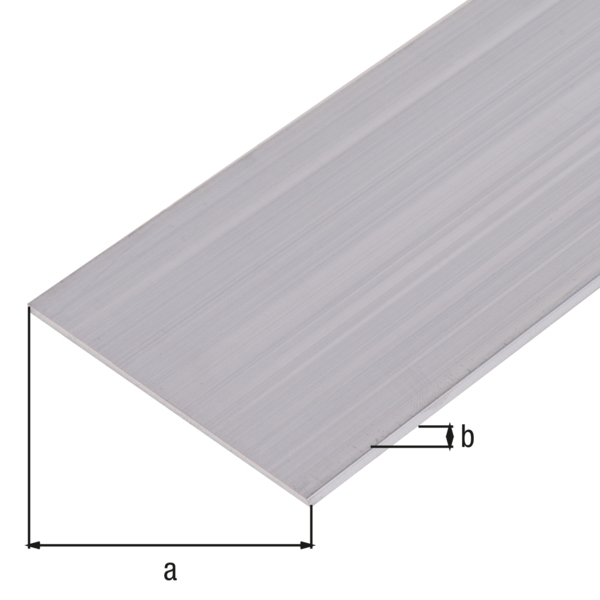 Barra BA piatta, Materiale: alluminio, superficie: naturale, larghezza: 80 mm, Spessore del materiale: 3 mm, Lunghezza: 1000 mm