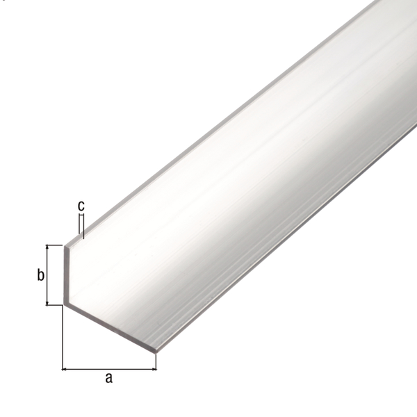 Profil BA kątowy, materiał: aluminium, powierzchnia: surowa, Szerokość: 40 mm, Wysokość: 20 mm, Grubość materiału: 2 mm, Wersja: nierównoramienna, Długość: 2000 mm