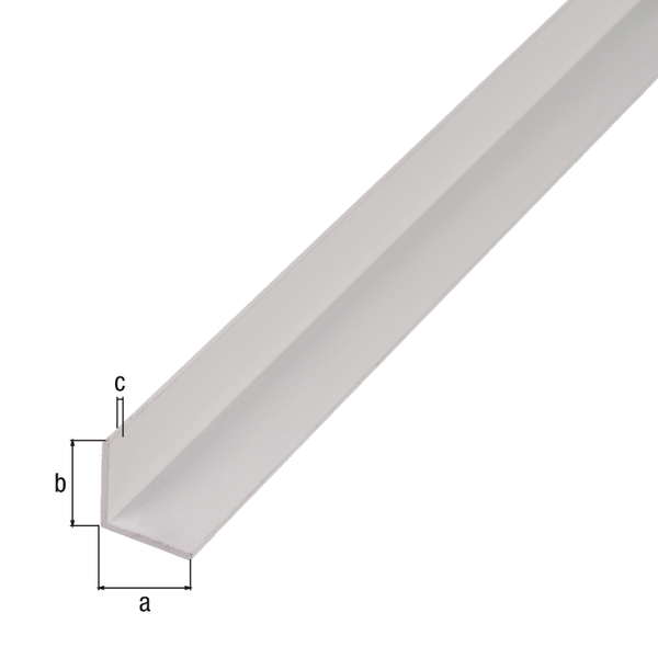Profilo BA angolare, Materiale: alluminio, superficie: plastificata bianca RAL 9016, larghezza: 15 mm, altezza: 15 mm, Spessore del materiale: 1 mm, Modello: con lati uguali, Lunghezza: 2000 mm