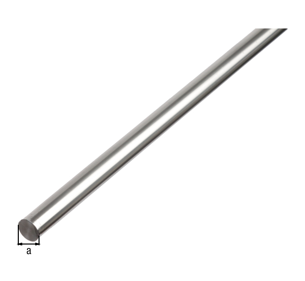 Barra BA tonda, Materiale: alluminio, superficie: naturale, diametro: 10 mm, Lunghezza: 1000 mm