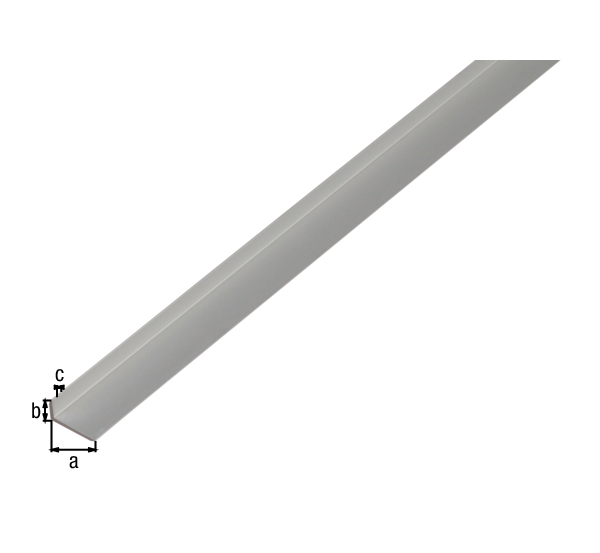 Edge protection profile with chamfered edges, Material: Aluminium, Surface: silver anodised, Width: 14 mm, Height: 10 mm, Material thickness: 1.5 mm, Length: 1000 mm