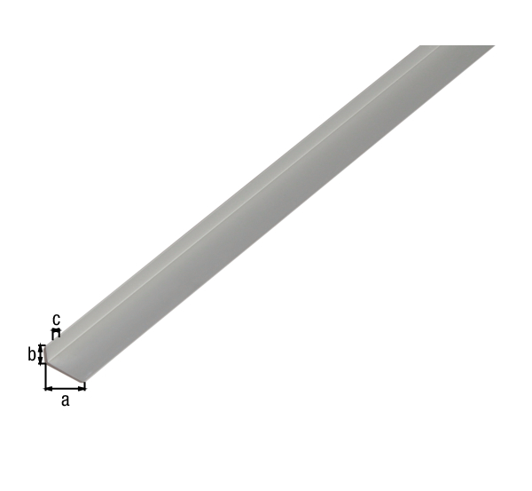 Edge protection profile with chamfered edges, Material: Aluminium, Surface: silver anodised, Width: 14 mm, Height: 10 mm, Material thickness: 1.5 mm, Length: 2000 mm