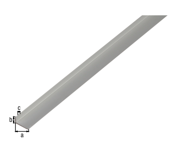 Profilé pour protection d’angle avec bords biseautés, Matériau: Aluminium, Finition: couleur argent, anodisée, Largeur: 14 mm, Hauteur: 10 mm, Épaisseur du matériau: 1,5 mm, Longueur: 2000 mm