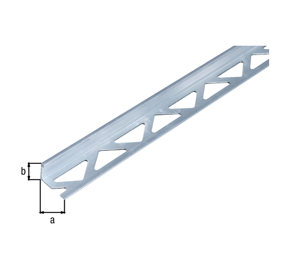 Fliesen-Abschlussprofil, Material: Aluminium, Oberfläche: blank, Breite: 23,5 mm, Höhe: 12,5 mm, Länge: 1000 mm, Materialstärke: 1,00 mm
