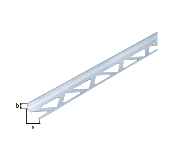 Fliesen-Abschlussprofil, Material: Aluminium, Oberfläche: blank, Breite: 23,5 mm, Höhe: 10 mm, Länge: 2500 mm, Materialstärke: 1,00 mm