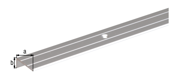 Treppenkanten-Schutzprofil, mit versenkten Schraublöchern, Material: Aluminium, Oberfläche: silberfarbig eloxiert, Breite: 25 mm, Höhe: 20 mm, Länge: 1000 mm, Materialstärke: 1,50 mm