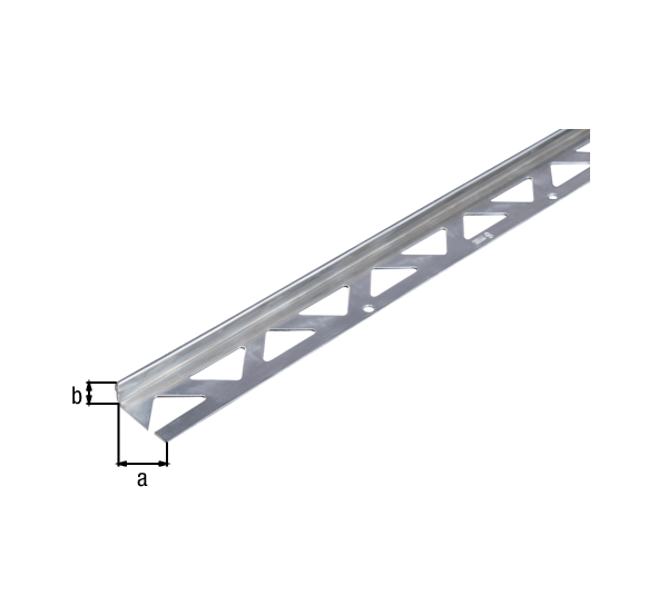 Tile end profile, Material: stainless steel, Width: 23.5 mm, Height: 8 mm, Length: 1000 mm, Material thickness: 1.00 mm