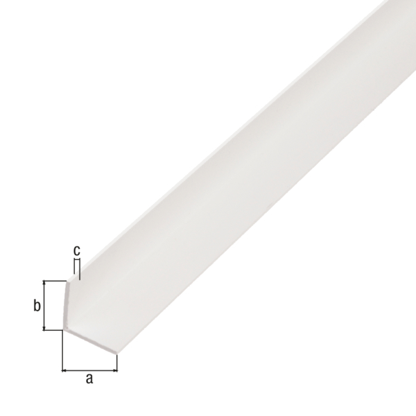 Winkelprofil, Material: PVC-U, Farbe: weiß, Breite: 60 mm, Höhe: 60 mm, Materialstärke: 2 mm, Ausführung: gleichschenklig, Länge: 2000 mm