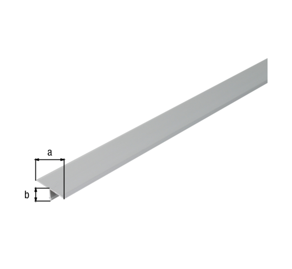 Profilé de recouvrement en T, Matériau: Aluminium, Finition: couleur argent, anodisée, Largeur: 15 mm, Hauteur: 9 mm, Longueur: 1000 mm, Épaisseur: 1,00 mm