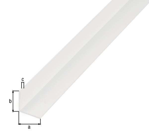Alberts eco Winkelprofil, Material: PVC-U, Farbe: weiß, Breite: 10 mm, Höhe: 10 mm, Materialstärke: 1 mm, Ausführung: gleichschenklig, Länge: 1000 mm