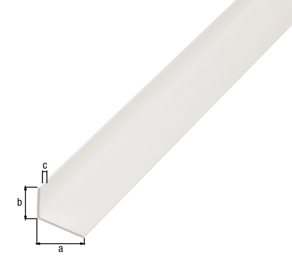 Alberts eco Winkelprofil, Material: PVC-U, Farbe: weiß, Breite: 20 mm, Höhe: 10 mm, Materialstärke: 1 mm, Ausführung: ungleichschenklig, Länge: 1000 mm