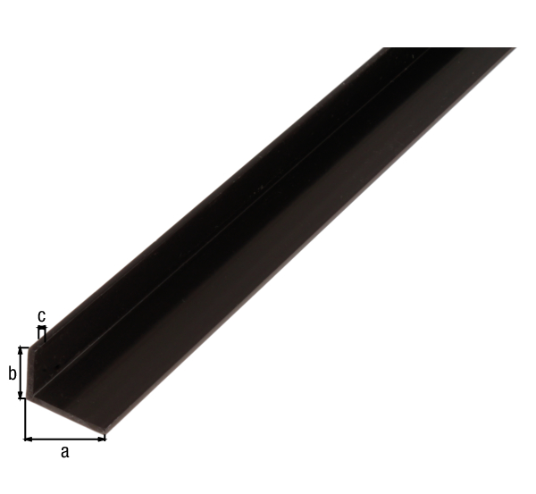 Winkelprofil, Material: PVC-U, Farbe: schwarz, Breite: 30 mm, Höhe: 20 mm, Materialstärke: 3 mm, Ausführung: ungleichschenklig, Länge: 1000 mm