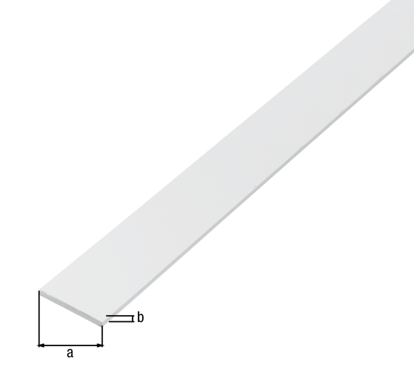 Alberts eco Flachstange, Material: PVC-U, Farbe: weiß, Breite: 20 mm, Materialstärke: 2 mm, Länge: 1000 mm