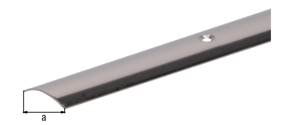 Übergangsprofil, Material: Edelstahl, mit versenkten Schraublöchern, Breite: 30 mm, Länge: 2000 mm, Höhe über Boden: 5 mm, Materialstärke: 1,00 mm