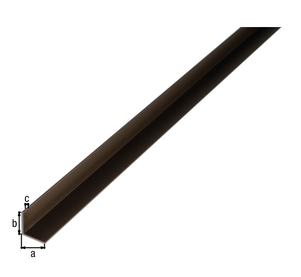 Angle profile, Material: Aluminium, Surface: bronze colour anodised, Width: 15 mm, Height: 15 mm, Material thickness: 1 mm, Type: equal sided, Length: 1000 mm