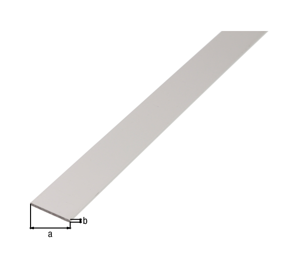 Profil płaski, materiał: aluminium, powierzchnia: anodowana srebrna, Szerokość: 15 mm, Grubość materiału: 2 mm, Długość: 1000 mm