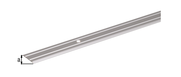 Profil przejściowy, materiał: aluminium, powierzchnia: anodowana srebrna, z wpuszczonymi otworami na śruby, Szerokość: 25 mm, Długość: 900 mm, Grubość materiału: 1,80 mm