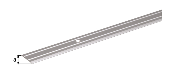 Profil przejściowy, materiał: aluminium, powierzchnia: anodowana srebrna, z wpuszczonymi otworami na śruby, Szerokość: 25 mm, Długość: 2000 mm, Grubość materiału: 1,80 mm