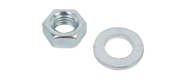 Tuerca y arandela: galvanizadas, Material: Acero inoxidable, Contenido por U.P.: 10 Pieza, Roscado: M6, Embalado SB