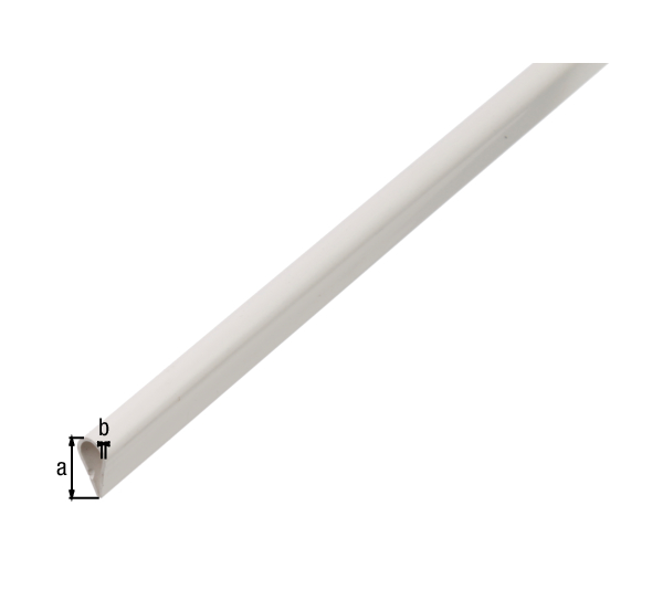 Clamping profile, Material: PVC-U, colour: white, Width: 15 mm, Material thickness: 0.9 mm, Length: 1000 mm