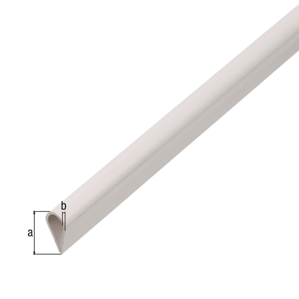 Profilo a morsa, Materiale: PVC-U, colore bianco, larghezza: 15 mm, Spessore del materiale: 0,9 mm, Lunghezza: 2000 mm