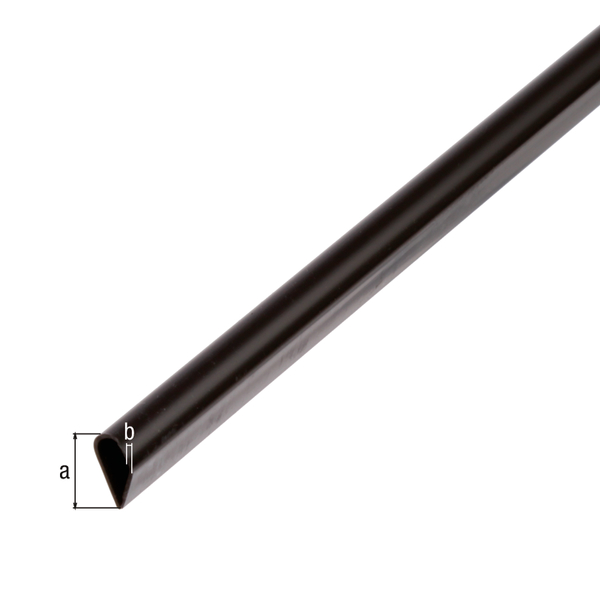 Klemmprofil, Material: PVC-U, Farbe: schwarz, Breite: 15 mm, Materialstärke: 0,9 mm, Länge: 2000 mm