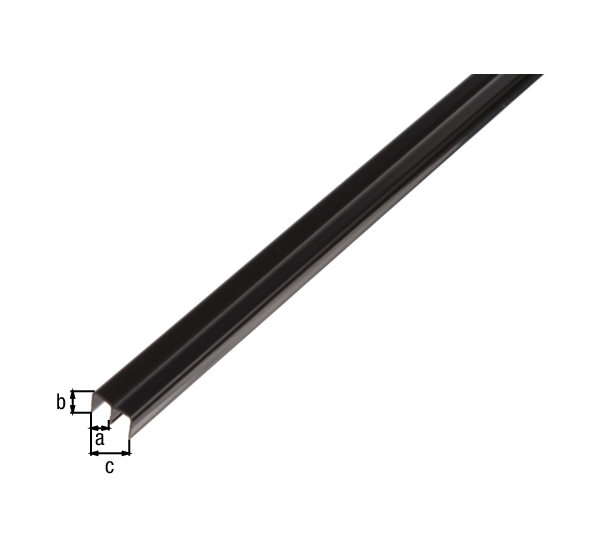 Guide rail profile top, Material: PVC-U, colour: white, Clear width: 6.5 mm, Height: 10 mm, Width: 16 mm, Material thickness: 1.0 mm, Length: 2000 mm