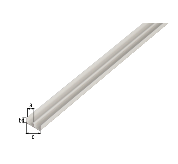 Profilé de rail inférieur, Matériau: PVC, couleur : blanc, Largeur d'ouverture: 6,5 mm, Hauteur: 5 mm, Largeur: 16 mm, Épaisseur du matériau: 1,0 mm, Longueur: 1000 mm
