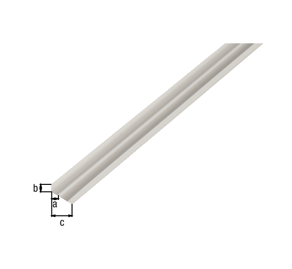 Guide rail profile bottom, Material: PVC-U, colour: white, Clear width: 6.5 mm, Height: 5 mm, Width: 16 mm, Material thickness: 1.0 mm, Length: 2000 mm