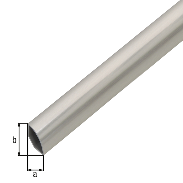 Viertelkreisprofil, Material: PVC-U, Farbe: Edelstahloptik, Breite: 15 mm, Höhe: 15 mm, Länge: 1000 mm, Materialstärke: 1,20 mm