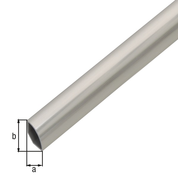 Profilé quart de rond creux, Matériau: PVC, couleur : façon inox, Largeur: 15 mm, Hauteur: 15 mm, Longueur: 1000 mm, Épaisseur: 1,20 mm