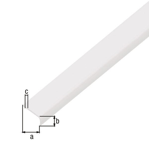 End profile, round, self-adhesive, Material: plastic, colour: white, Width: 19 mm, Height: 7 mm, Material thickness: 1 mm, Length: 1000 mm