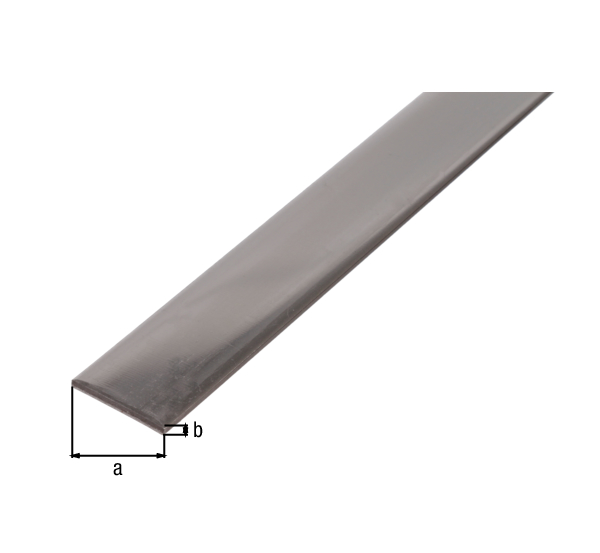 Perfil plano, Material: Acero inoxidable, Anchura: 15 mm, Espesura del material: 2 mm, Longitud: 1000 mm