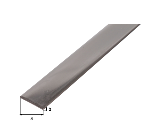 Barra piatta, Materiale: acciaio inox, larghezza: 20 mm, Spessore del materiale: 2 mm, Lunghezza: 1000 mm