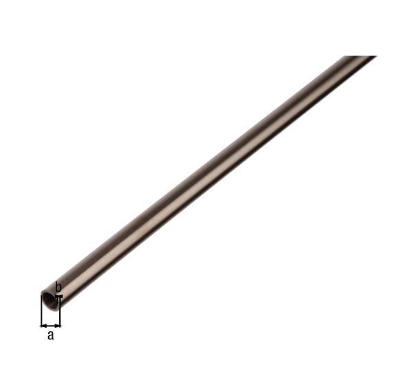 Tubo tondo, Materiale: acciaio inox, diametro: 8 mm, Spessore del materiale: 1 mm, Lunghezza: 1000 mm