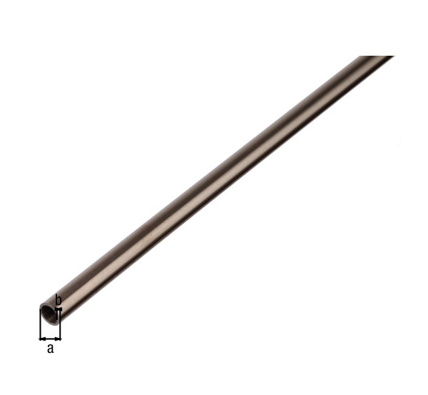 Tubo tondo, Materiale: acciaio inox, diametro: 10 mm, Spessore del materiale: 1 mm, Lunghezza: 1000 mm