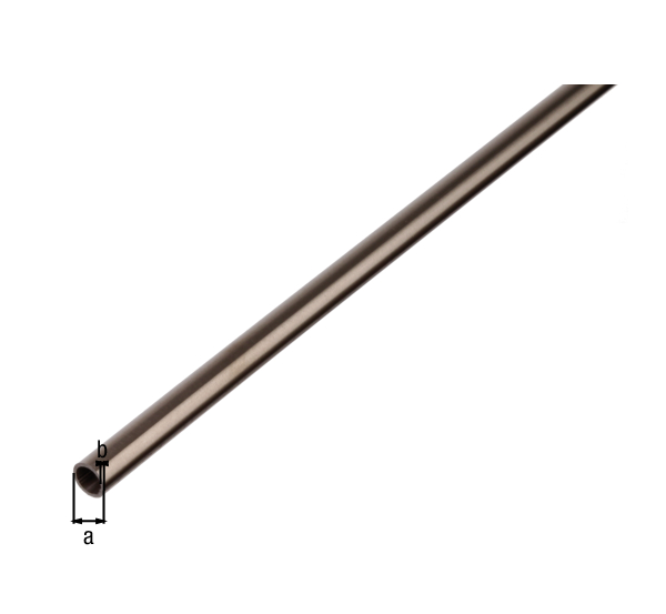 Tubo tondo, Materiale: acciaio inox, diametro: 12 mm, Spessore del materiale: 1 mm, Lunghezza: 1000 mm