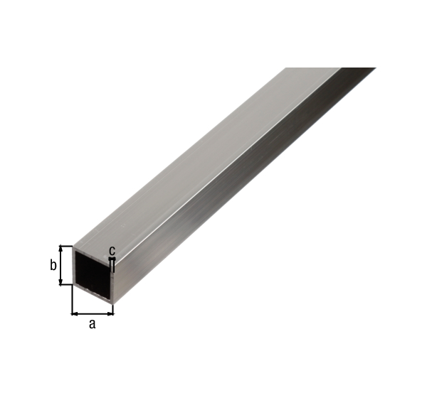 Square tube, Material: stainless steel, Width: 15 mm, Height: 15 mm, Material thickness: 1.5 mm, Length: 1000 mm