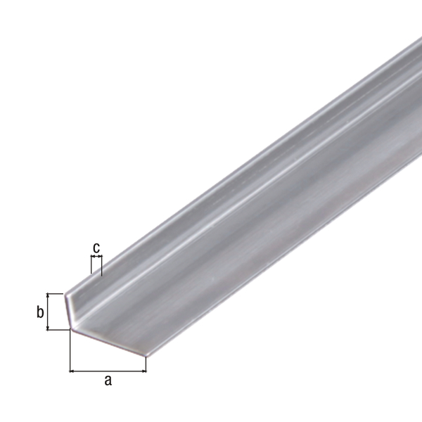 Profilo angolare, Materiale: acciaio inox, larghezza: 20 mm, altezza: 10 mm, Spessore del materiale: 1,5 mm, Modello: con lati disuguali, Lunghezza: 1000 mm