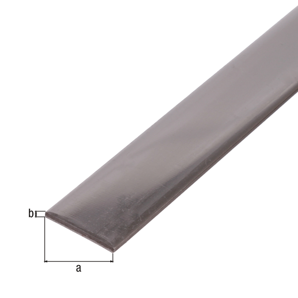 Perfil plano, Material: Acero inoxidable, Anchura: 20 mm, Espesura del material: 2 mm, Longitud: 2000 mm