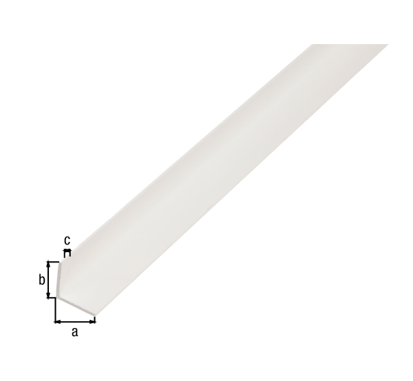 Profilo angolare, Materiale: PVC-U, colore bianco, larghezza: 50 mm, altezza: 50 mm, Spessore del materiale: 1,2 mm, Modello: con lati uguali, Lunghezza: 2000 mm