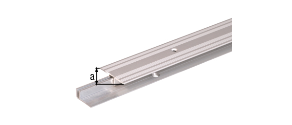 Transition profile Pro, Material: Aluminium, Surface: support profile: raw, cover profile: silver anodised, Width: 34 mm, For floor covering thicknesses: 7 - 15 mm, Length: 900 mm, Material thickness: 1.50 mm, Retail packaged
