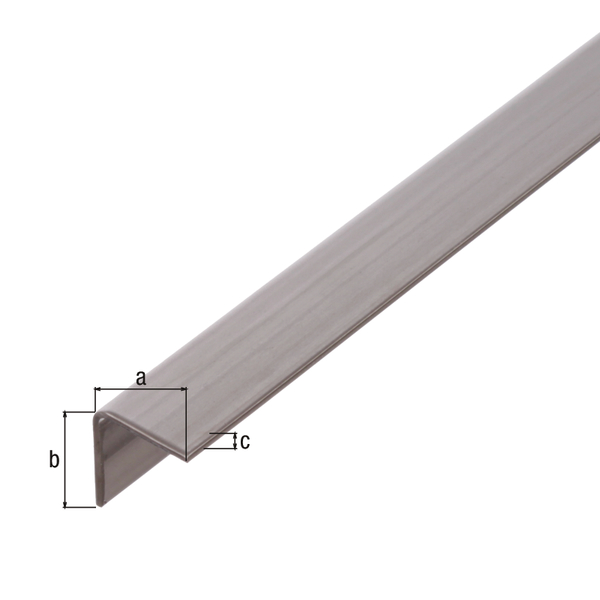 Profilo angolare, Materiale: acciaio inox, larghezza: 15 mm, altezza: 15 mm, Spessore del materiale: 1,5 mm, Modello: con lati uguali, Lunghezza: 2000 mm