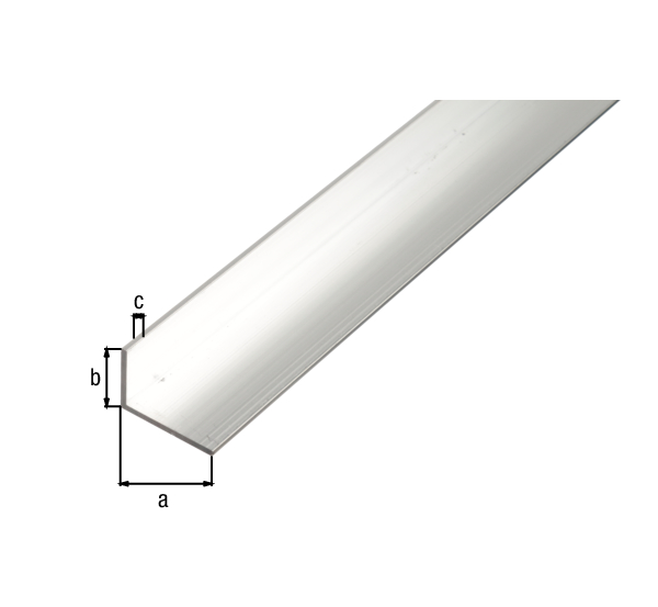 Profilo BA angolare, Materiale: alluminio, superficie: naturale, larghezza: 25 mm, altezza: 15 mm, Spessore del materiale: 1,5 mm, Modello: con lati disuguali, Lunghezza: 2600 mm