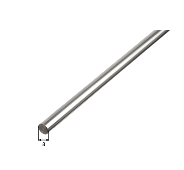 Barra BA tonda, Materiale: alluminio, superficie: naturale, diametro: 12 mm, Lunghezza: 1000 mm