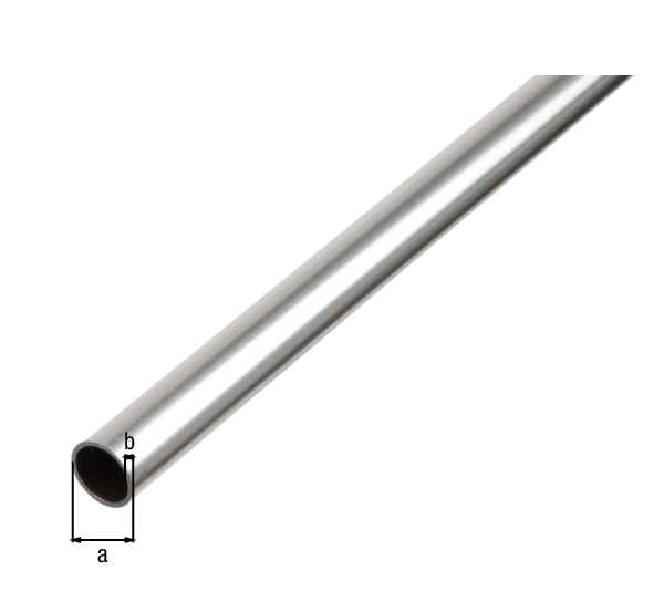 BA-Profil, rund, Material: Aluminium, Oberfläche: natur, Außen-Ø: 10 mm, Materialstärke: 1 mm, Länge: 2600 mm