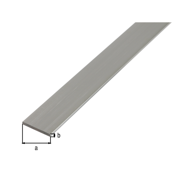 Profilé plat, Matériau: Aluminium, Finition: brute, Largeur: 50 mm, Épaisseur du matériau: 3 mm, Longueur: 1000 mm
