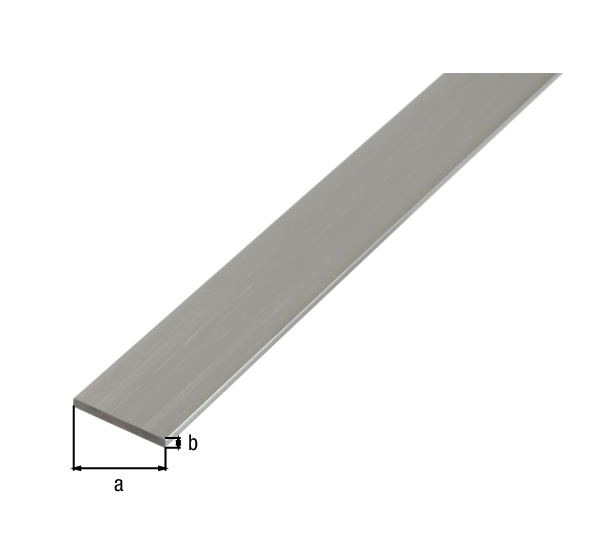 Perfil BA, plano, Material: Aluminio, Superficie: natural, Anchura: 50 mm, Espesura del material: 3 mm, Longitud: 1000 mm
