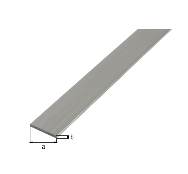 Barra BA piatta, Materiale: alluminio, superficie: naturale, larghezza: 60 mm, Spessore del materiale: 3 mm, Lunghezza: 2600 mm