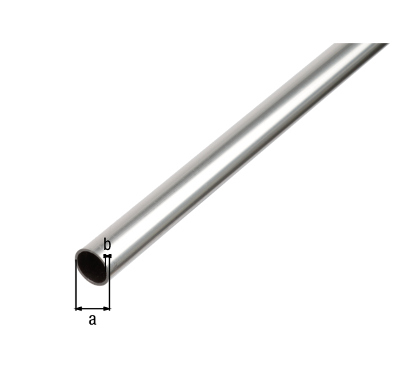 BA-Profil, rund, Material: Aluminium, Oberfläche: natur, Außen-Ø: 25 mm, Materialstärke: 1,5 mm, Länge: 2600 mm